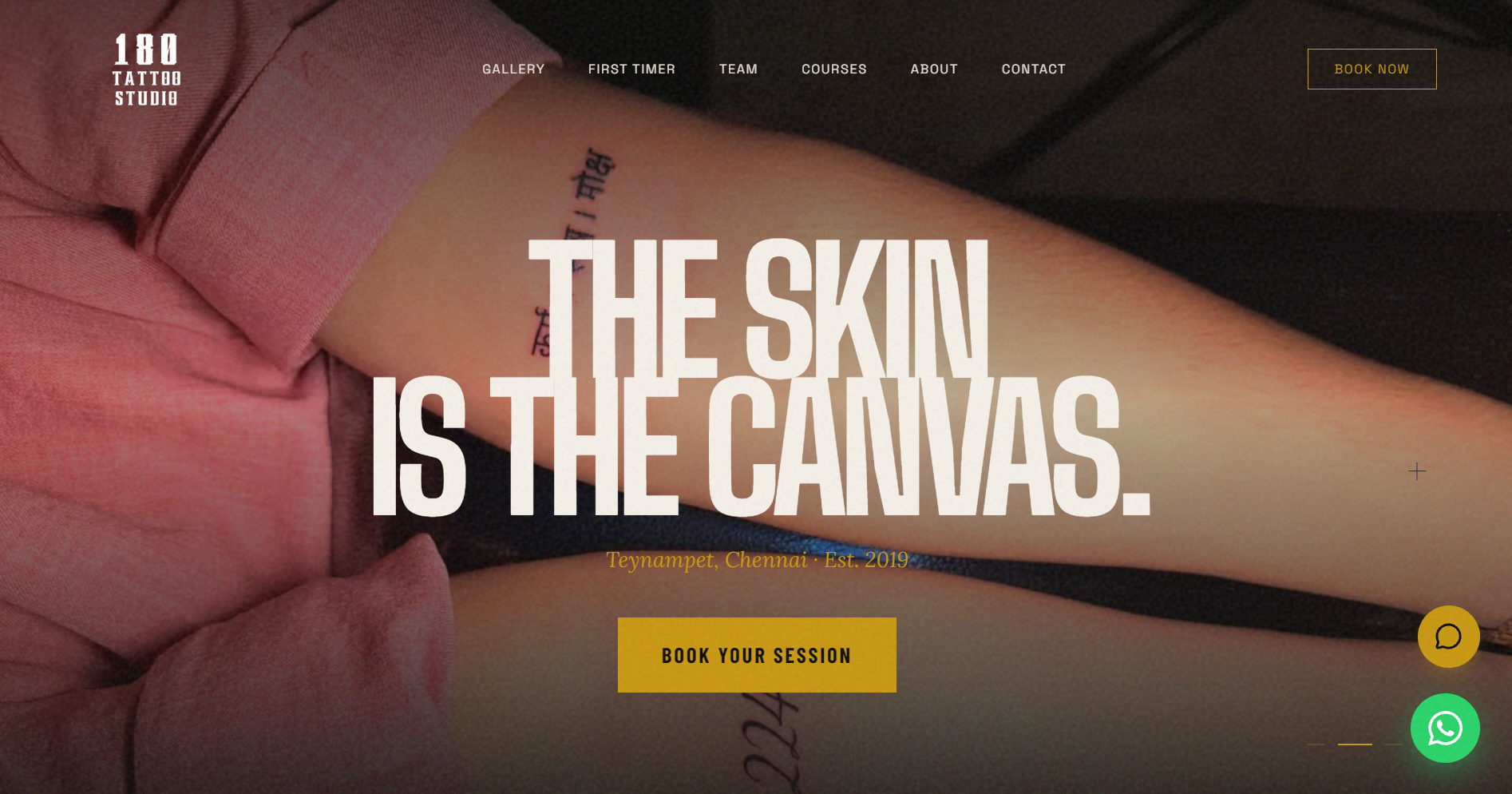 180 Tattoo Studio website screenshot